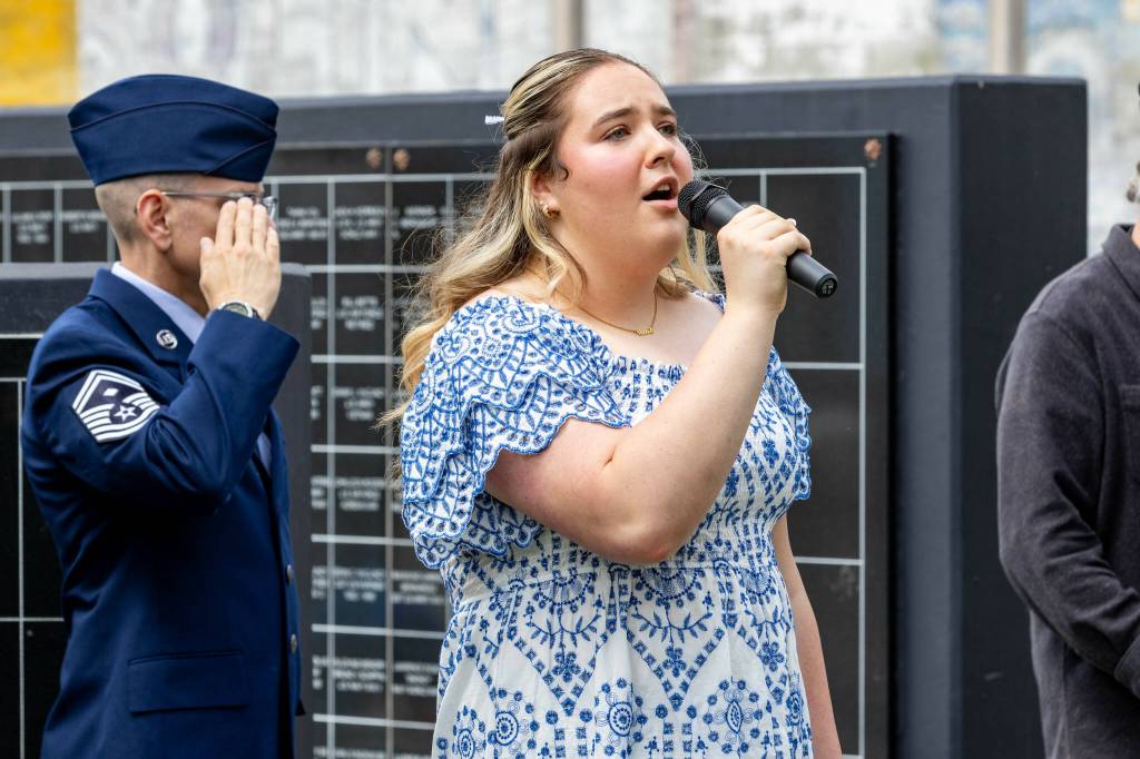 Photos courtesy of the City of Renton.
Hazen High School senior Hannah Mattson sings.