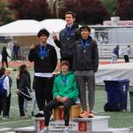 Libertys 4X100M relay team atop the podium. Photo Provided by Matthew Stuart