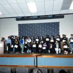 All of the honored students getting together for a photo. Photo by Joshua Solorzano/The Reporter