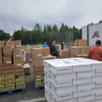 On June 13, the Church of Latter-day Saints delivered 1,257 cases of food to four local organizations. Courtesy photo
