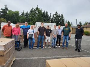 On June 13, the Church of Latter-day Saints delivered 1,257 cases of food to four local organizations. Courtesy photo