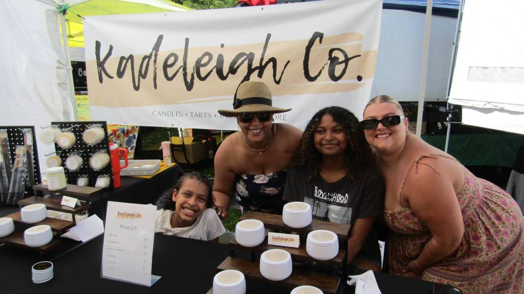 Kadeleigh Co. is a candle, incense and tart company. From left to right: Kadence Jackson, Elexis Jackson, Karleigh Jackson, and friend Hannah. Photo courtesy Annika Hauer