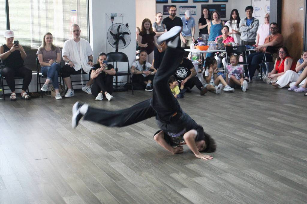 Zach, 14, is one of Body Language Studios most acrobatic B-Boys. Photo by Bailey Jo Josie/Sound Publishing.