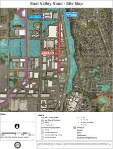 East Valley Road site map. Screenshot