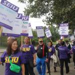 Photos by Bailey Jo Josie/Sound Publishing
SEIU workers at Valley Medical picket for higher wages and better sick leave, among other demands.