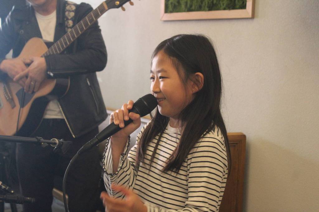 Kyu, 10, won third place at the Battle of the Acoustic Bands, where she sang songs (including Riptide by Vance Joy) and played ukulele. Photo by Bailey Jo Josie/Sound Publishing.