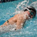 Buchan swimming in the 200-free race inside the Weyerhaeuser Aquatic Center in Federal Way. Ben Ray / The Reporter