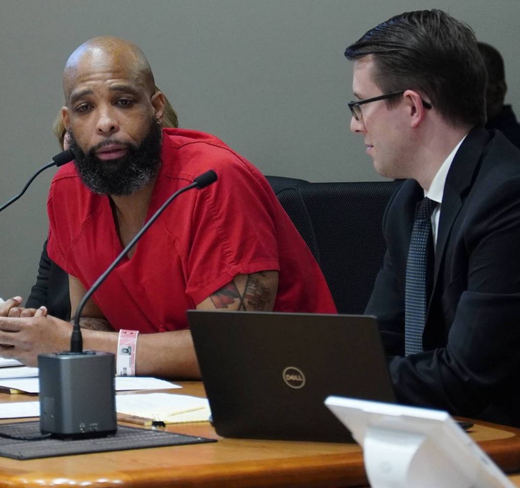Michael Leemoui giving his statement to the judge during his sentencing hearing. Photo by Joshua Solorzano/The Mirror
