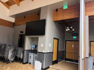 The banquet hall received new displays, a wireless presentation system and a new audio systems with wireless microphones and upgraded speakers. Courtesy photo