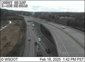 A photo of where the crash occurred later in the day. Photo courtesy of the Washington State Department of Transportation.