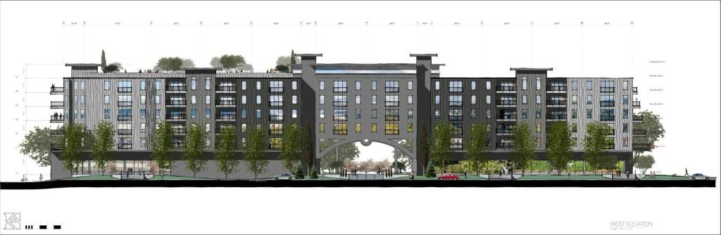 A rendering made by Kovach Architecture shows Logan 6 from Logan Avenue. Courtesy of City of Renton