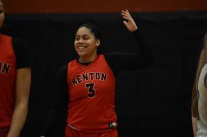 Leilah Spalding celebrates after defeating Sultan in the district championship. Ben Ray / The Reporter