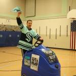 Custodian David Felcyn was the highlight of the halftime zamboni ride. Photo by Bailey Jo Josie/Sound Publishing.