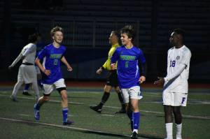 Daniel Jugurt smiles after a goal against Foster. Ben Ray / The Reporter