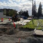 Construction is currently under way on bike lanes on S. 7th Street. Photo by Drew Dotson/The Reporter