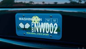 Washingtons pickleball license plate. Screenshot courtesy of Seattle Metro Pickleball Association