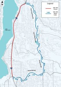 Theres a detour in Renton as a result of the northbound I-405 closure. Photo provided by WSDOT