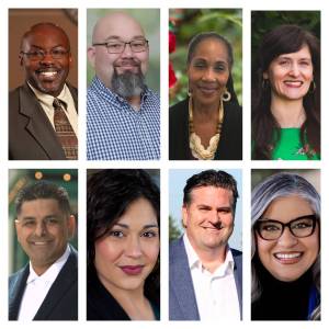Pictured left to right, top row: James Alberson Jr., Michael Westgaard, Gwendolyn Hosea-Mimms, Mary Clymer. Pictured left to right, bottom row: Raman Mann, Carmen Rivera, Paul Dutton, Ruth Perez. (Courtesy photos)