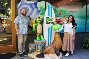 Owner Dr. Brian Dansie and Dr. Krisha Misa outside the office of The Kids Dentist Renton. Photo by Bailey Jo Josie/Sound Publishing.