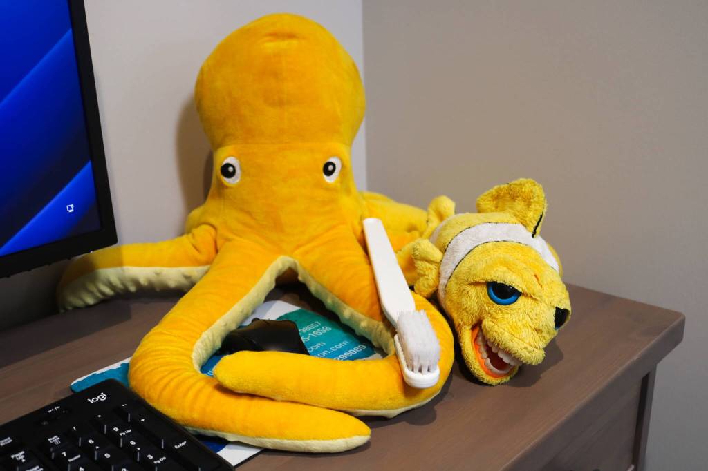 Kids can learn proper brushing techniques with toys in a side room designed for naptime for babies and recovery time for anesthesia. Photo by Bailey Jo Josie/Sound Publishing.