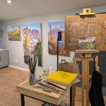 Painter Britt Greenlands studio. Photo provided by Jessie Kotarski