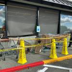 The damaged windows at Safeway. Courtesy of the Renton Police Department.