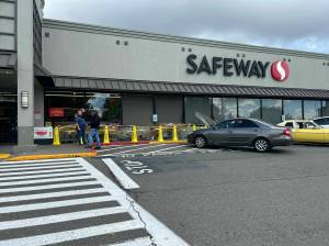 The car after it crashed into Safeway. Courtesy of the Renton Police Department.