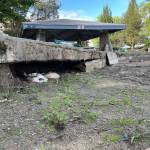 Erosion to the retaining wall has caused a void under a walkway at Gene Coulon Beach. Photo provided by the city of Renton