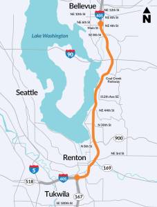 The I-405/Renton to Bellevue Widening and Express Toll Lanes Project will cause a closure of southbound lanes this weekend. (Photo provided by WSDOT)