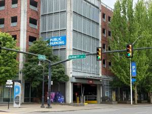 The free public garage in downtown Renton. File photo