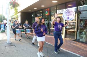 Seahawks Blue Thunder, Seahawks cheerleaders, DAWN and Project Be Free took part in the 1K walk. Photo by Bailey Jo Josie/Sound Publishing.