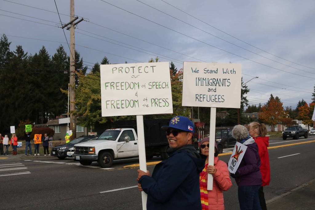 Fairwood protesters. Photo by Bailey Jo Josie/Sound Publishing.
