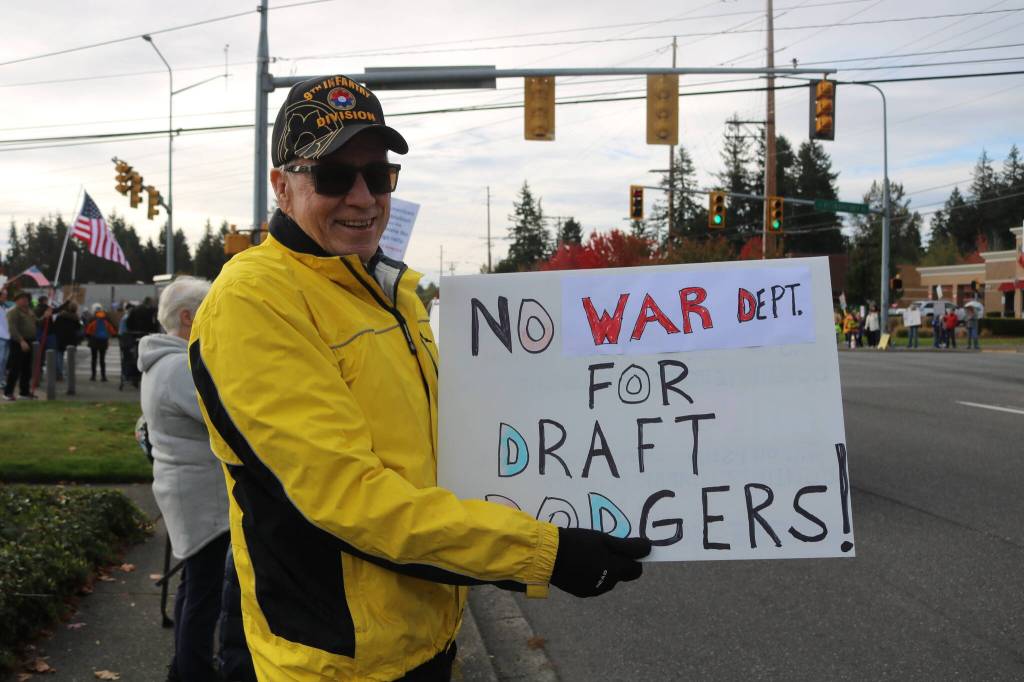 Fairwood protesters. Photo by Bailey Jo Josie/Sound Publishing.