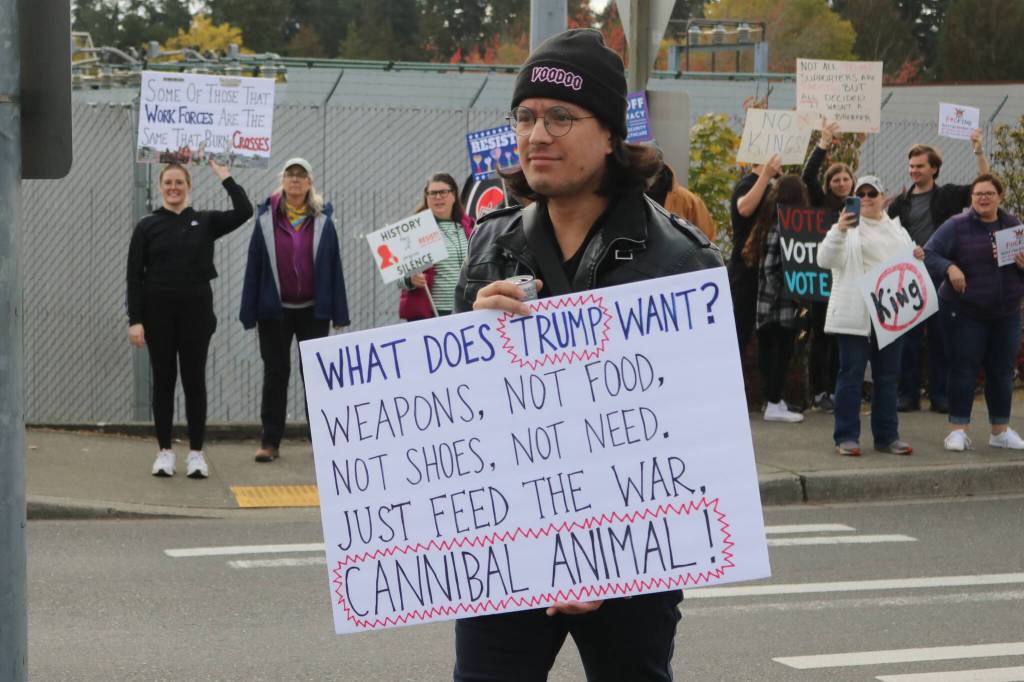 Fairwood protesters. Photo by Bailey Jo Josie/Sound Publishing.