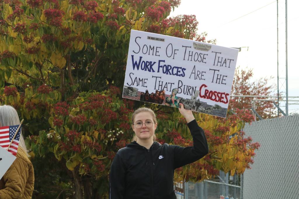 Fairwood protesters. Photo by Bailey Jo Josie/Sound Publishing.