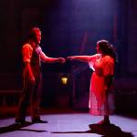 Arthur Holmwood (Cameron Widmark) is nearly bewitched by his fiancée-turned-vampire Lucy Westenra (Mariesa Genzale). Photo courtesy of Renton Civic Theatre.