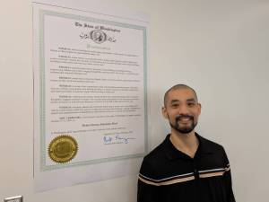 Renton Technical College librarian Di Zhang and the colleges Unity Center hosted the Renton Reporter for a local news panel on Monday, Oct. 27, as part of Media Literacy Education Week. Zhang told The Reporter that he had written to Gov. Bob Ferguson about the importance of media literacy and the governor made a proclamation that Oct. 27-31, 2025, is officially Media Literacy Education Week. For more information on Zhangs ongoing work, visit <a href="http://libguides.rtc.edu/medialiteracy" target="_blank">libguides.rtc.edu/medialiteracy</a>. Photo by Bailey Jo Josie/Sound Publishing