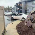 Another angle of the car that allegedly rammed police. Screenshot of RPD video.