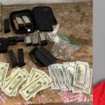 Items found inside the Porsche Cox was in, and a photo of Cox. From charging documents.