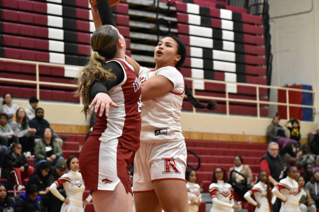 Mackenzie Manglona goes up for a shot for Renton against Cedarcrest. Ben Ray / The Reporter