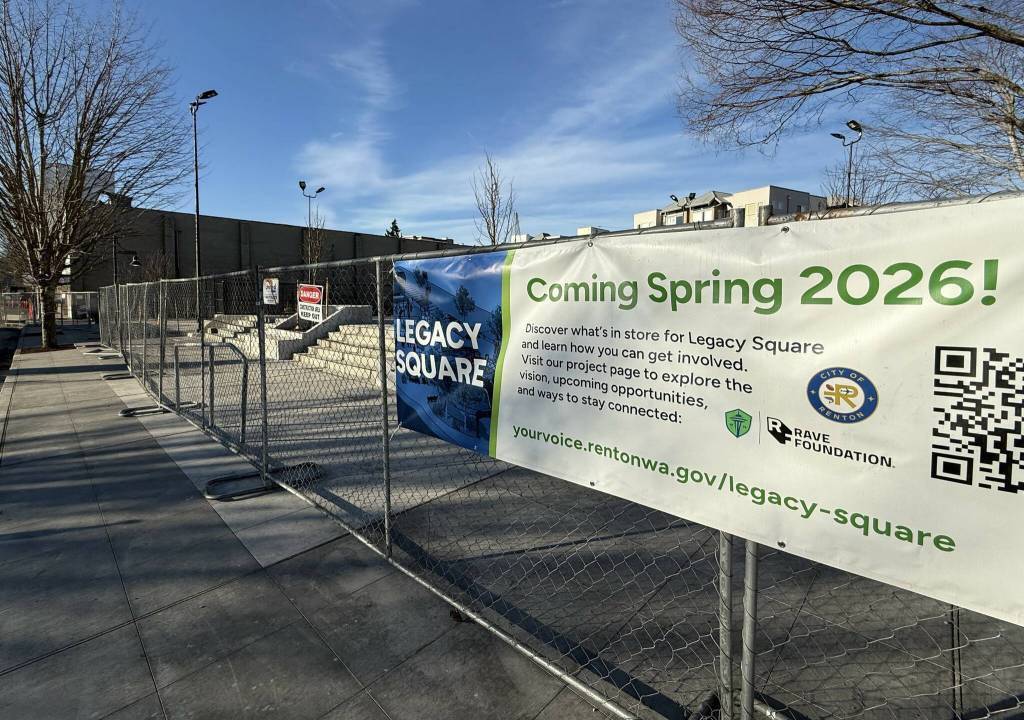 The Legacy Square will open this summer in time for the World Cup watch parties at the location. Photo by Drew Dotson/The Renton Reporter