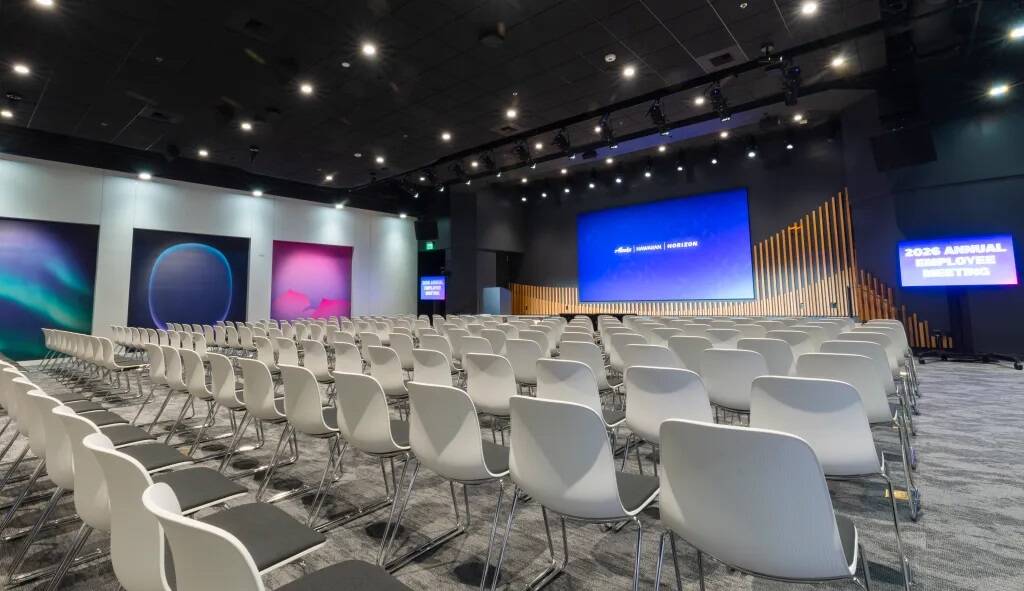 The facility has a large auditorium for class graduations and events. Photo provided by Alaska Airlines