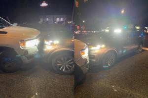 Pictures of the vehicle that hit the patrol car. Courtesy of Washington State Patrol.