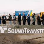Mayor Armondo Pavone, Sound Transit CEO Dow Constantine, the Renton City Council and other project partners break ground on the new transit center. Photo provided by Sound Transit