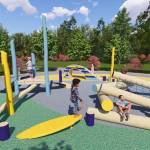 A conceptual rendering of the playground to be built at Legacy Square. Courtesy image
