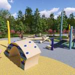 A conceptual rendering of the playground to be built at Legacy Square. Courtesy image