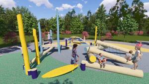 A conceptual rendering of the playground to be built at Legacy Square. Courtesy image