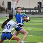 Kayden Carlisle tries to avoid a tackler from Seattle Prep. Ben Ray / The Reporter