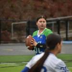Devlyn Bird holds the ball as the quarterback for the Patriots. Ben Ray / The Reporter