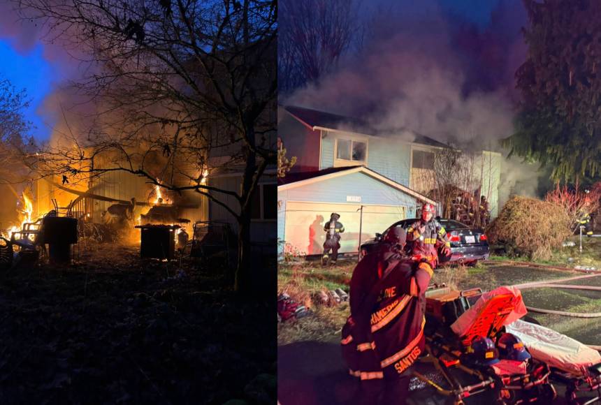 <p>Photos from the fire. Courtesy of Puget Sound Fire</p>
